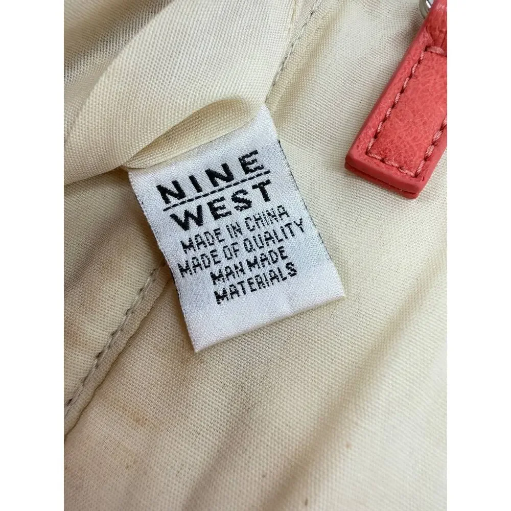 Nine West Coral Faux Croc Envelope Clutch Purse Chain Strap Evening Bag